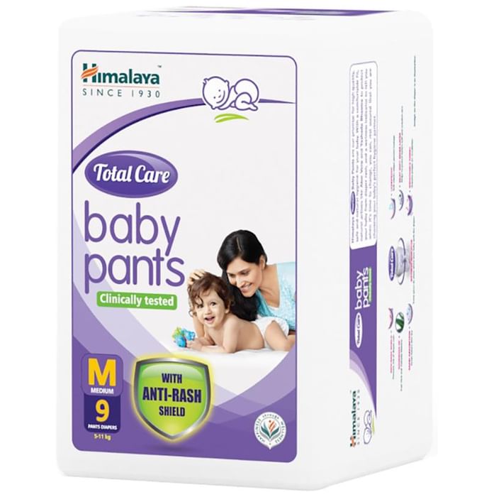 Himalaya Total Care Baby Pants | With Anti-Rash Shield & Wetness Indicator | Size Medium