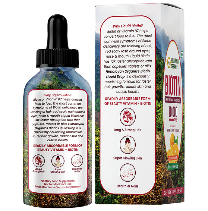 Himalayan Organics Biotin 10,000mcg Drop Orange