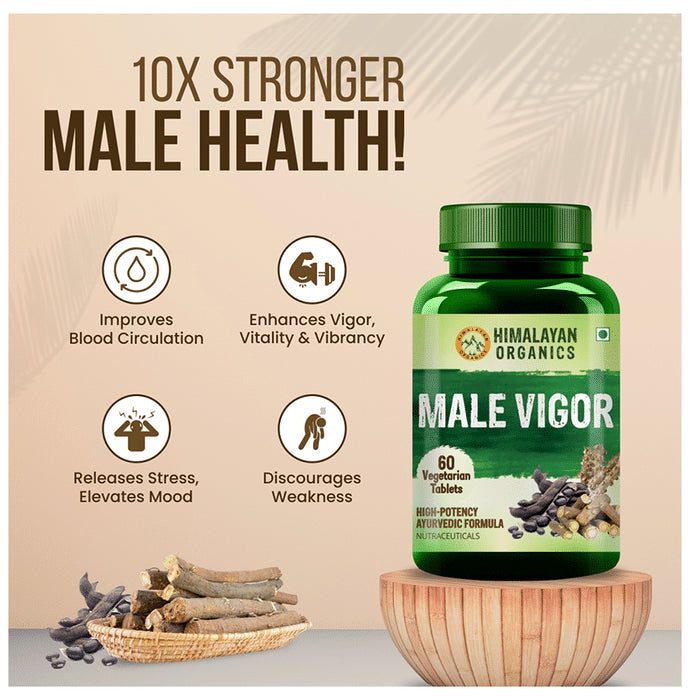 Himalayan Organics Male Vigor Tablet for Energy, Stamina & Increases Blood Flow