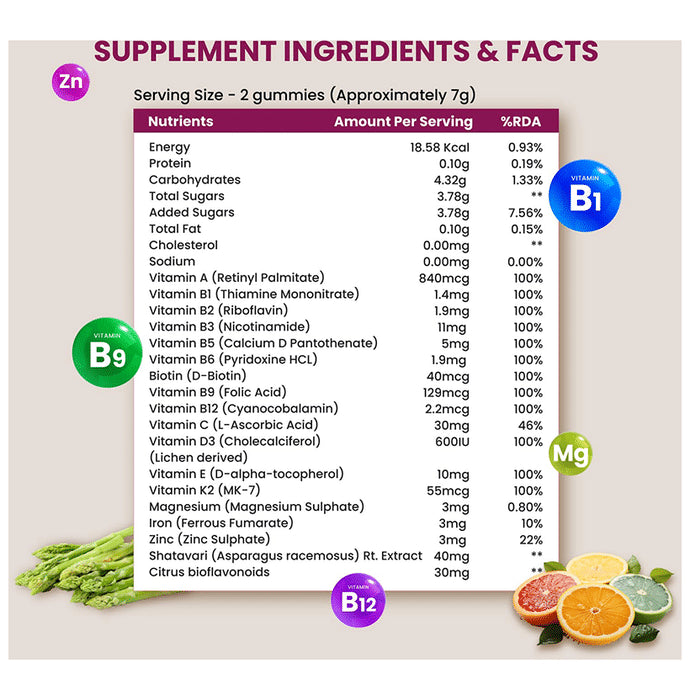 Himalayan Organics Multivitamin Women Gummies with Shatavari Extracts