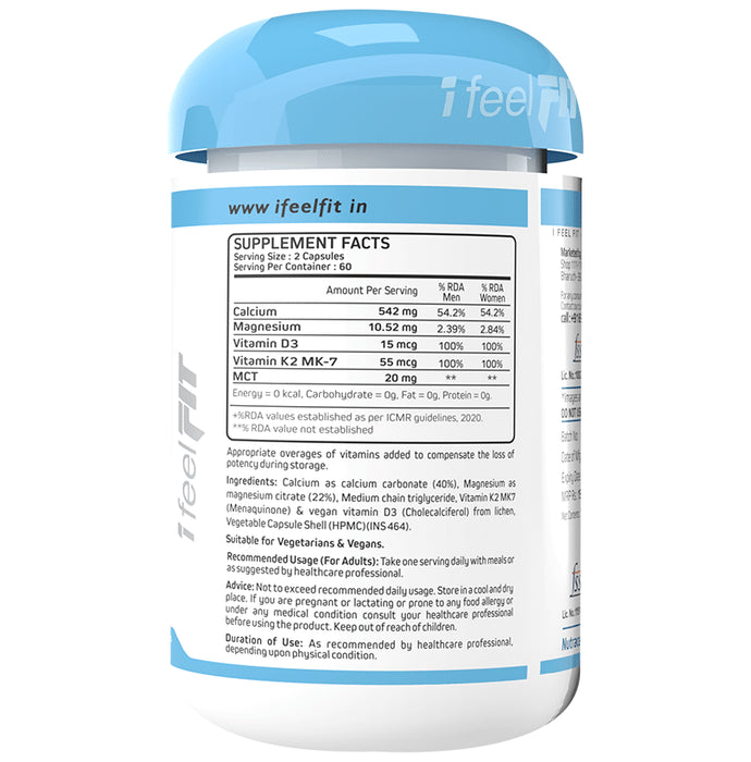 iFeelFIT Calcium+ Magnesium | With Vitamin D3 & K2-7 Bone Health | Capsule