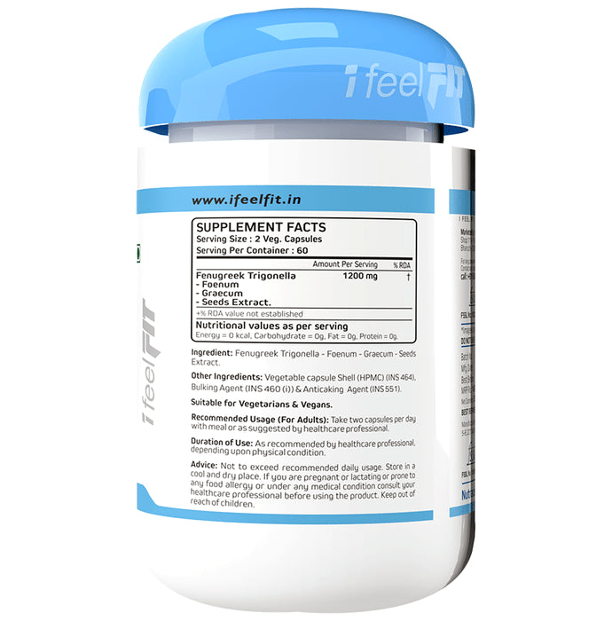 iFeelFIT Natural Fenugreek (Methi Extract 50%) 1200mg Veg. Capsule