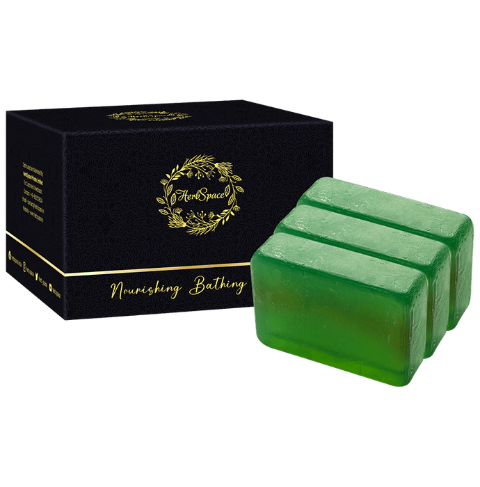 Herbspace Nourishing Bathing Soap Bar (100gm Each) Tulsi Neem - Classic Derma
