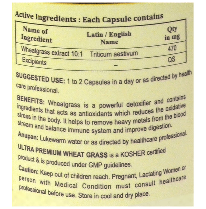 IHS Ultra Premium Wheatgrass Veg Capsule