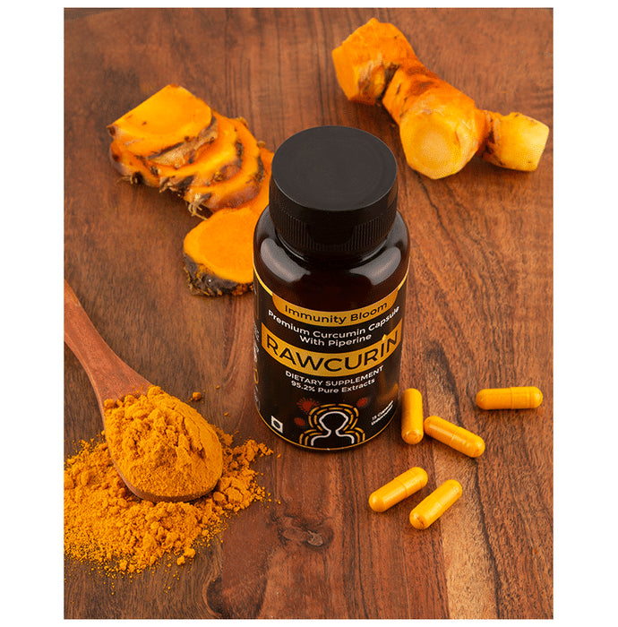 Immunity Bloom Rawcurin Premium Curcumin Capsule with Piperine Unflavored