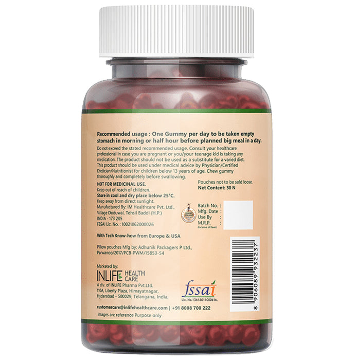Inlife Apple Cider Vinegar Gummies Apple Gluten Free