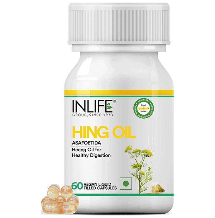 Inlife Hing Oil (Asafoetida) Vegan Liquid Filled Capsule