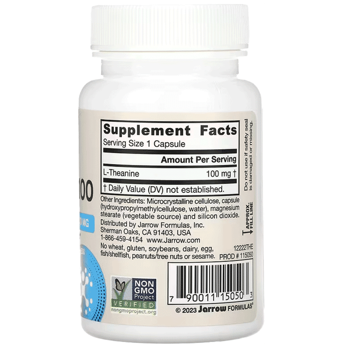 Jarrow Formulas Theanine 100mg Veggie Caps | Promotes Relaxation
