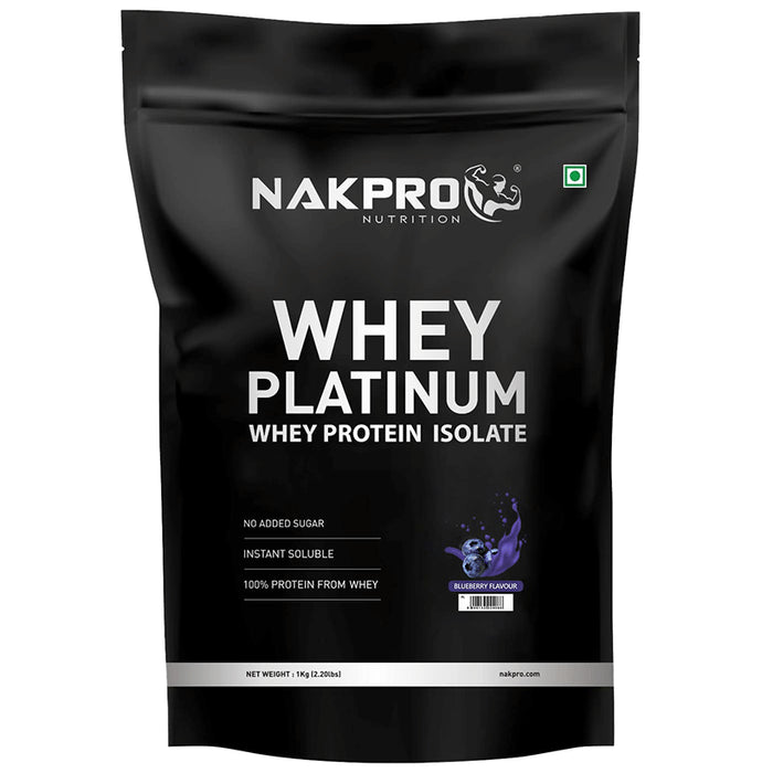 Nakpro Nutrition Whey Platinum Whey Protein Isolate (1kg Each) Blueberry - Classic Derma