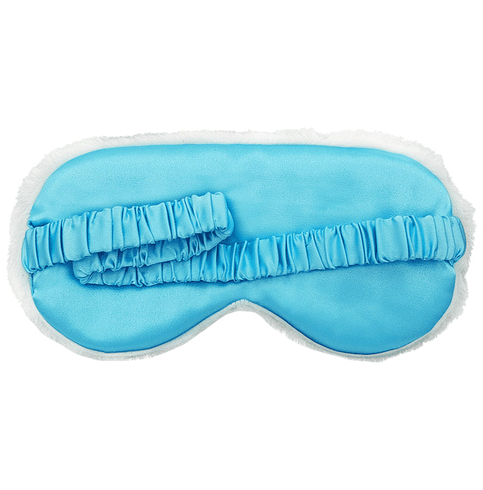 Jenna Fur Sleeping Eye Mask for Insomnia, Meditation, Puffy Eyes and Dark Circles Silk Plain Light Blue