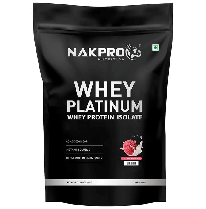 Nakpro Nutrition Whey Platinum Whey Protein Isolate (1kg Each) Lychee - Classic Derma
