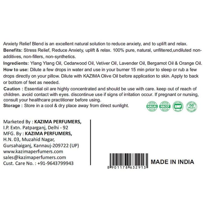 Kazima Anxiety Relief 100% Pure Essential Oil