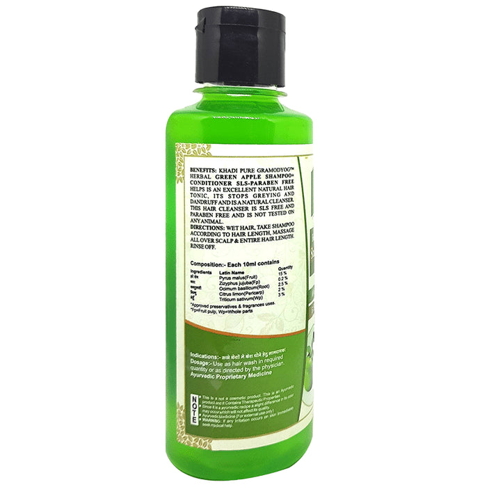 Khadi Pure Herbal Green Apple Shampoo + Conditioner (210ml Each) SLS & Paraben Free