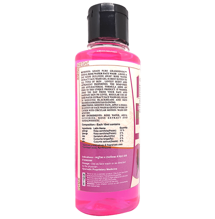 Khadi Pure Herbal Rose Water Face Wash (210ml Each)