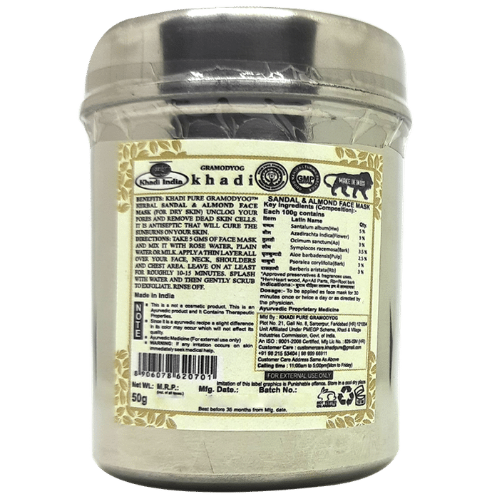 Khadi Pure Herbal Sandal & Almond Face Mask (50gm Each)