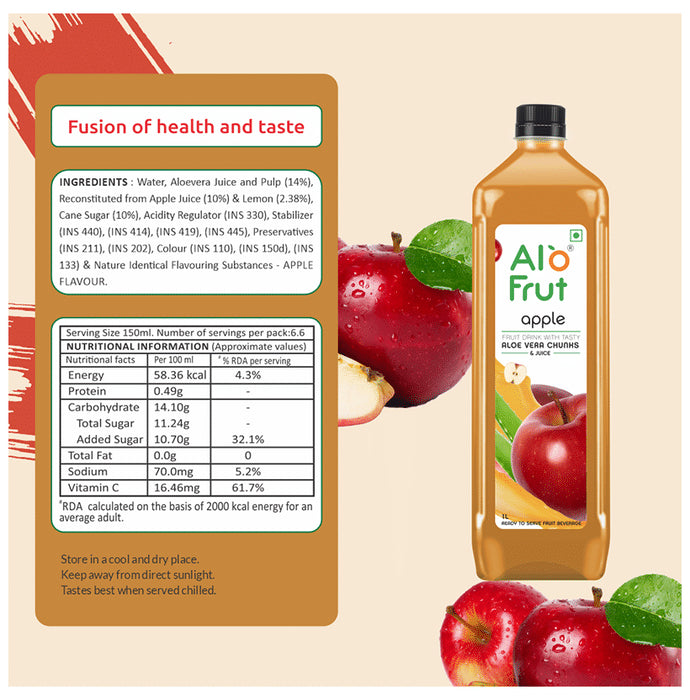 Alo Frut Apple Aloevera Chunks & Juice