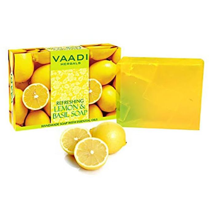 Vaadi Herbals Super Value Pack of Refreshing Lemon & Basil Soap (75gm Each) - Classic Derma