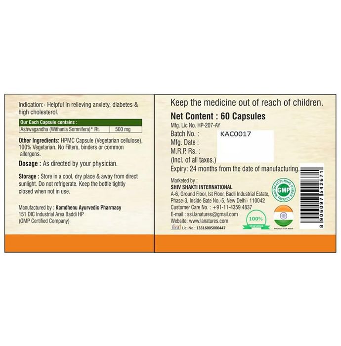 La Nature's Ashwagandha 500mg Capsule
