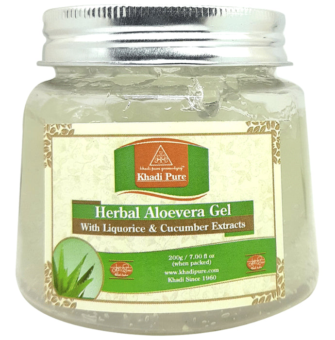 Khadi Pure Herbal Aloevera Gel with Liquorice & Cucumber Extracts Transparent - Classic Derma