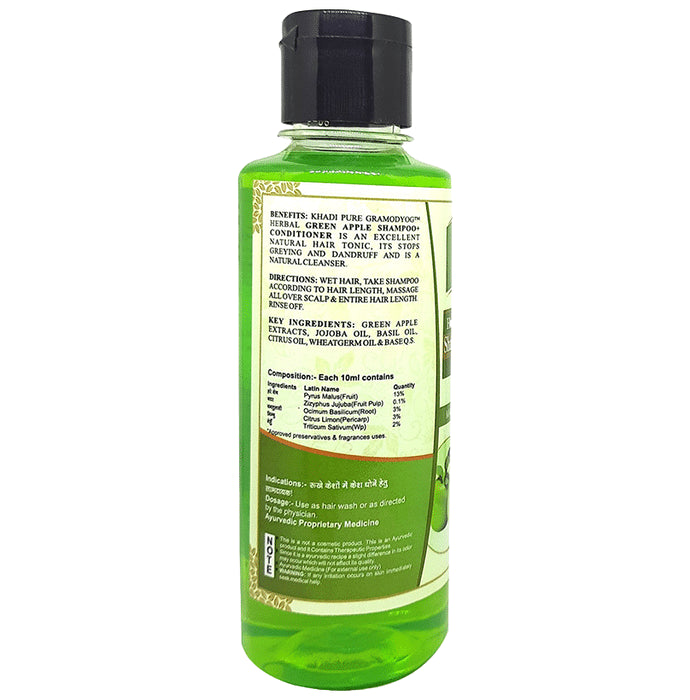 Khadi Pure Herbal Green Apple Shampoo + Conditioner (210ml Each)
