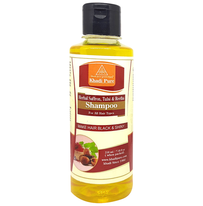 Khadi Pure Herbal Saffron, Tulsi & Reetha Shampoo - Classic Derma