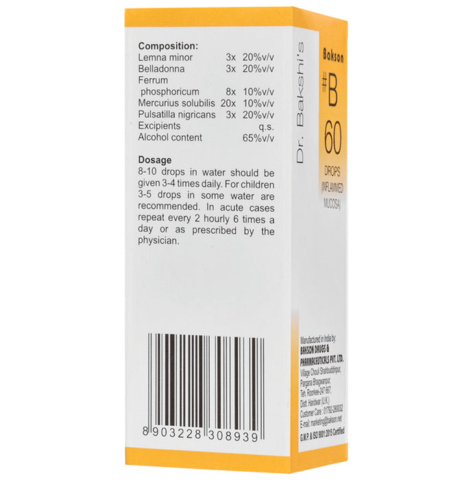 Bakson B60 Inflamed Mucosa Drop
