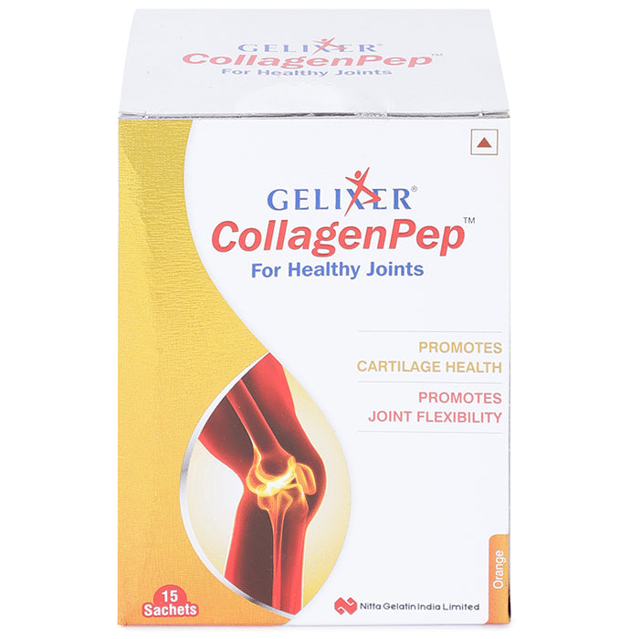 Gelixer Collagen Pep Sachet for Joint Flexibility & Cartilage Health | Flavour Orange - Classic Derma