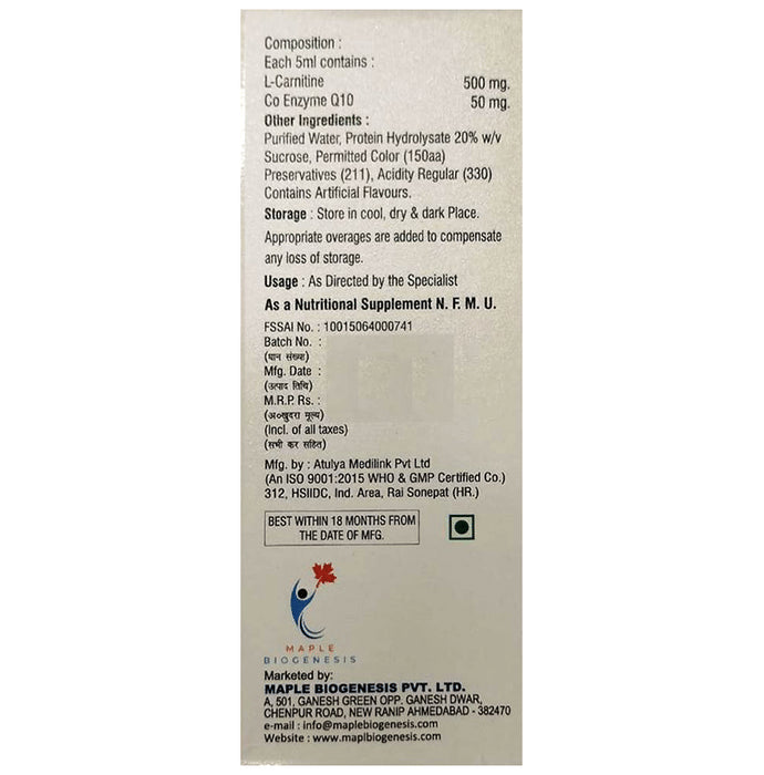 Mapcarno Q10 Syrup Pineapple Sugar Free
