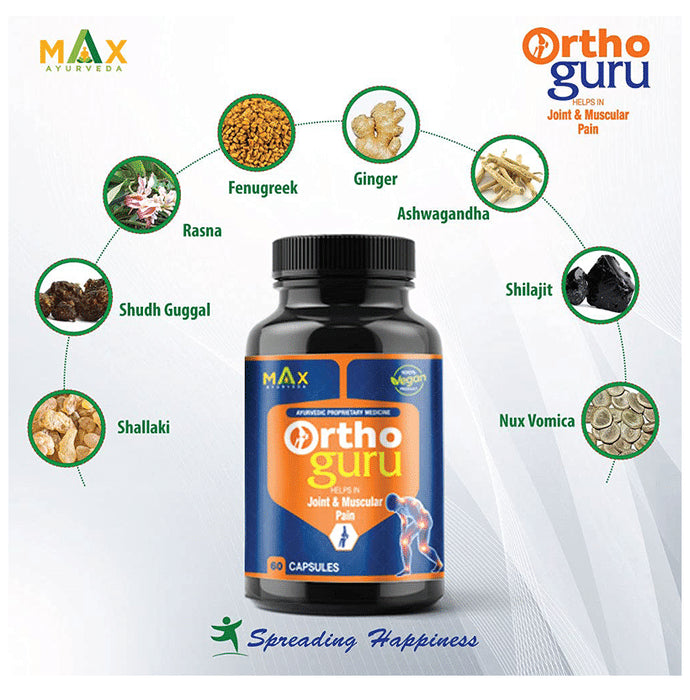 Max Ayurveda Ortho Guru Help in Joint & Muscular Pain Capsule