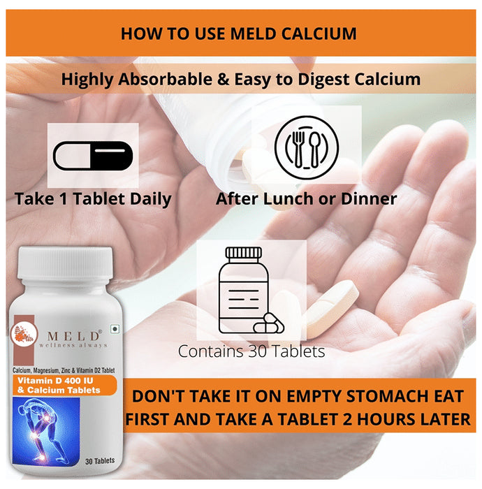 Meld wellness always Vitamin D 400 IU & Calcium Tablet