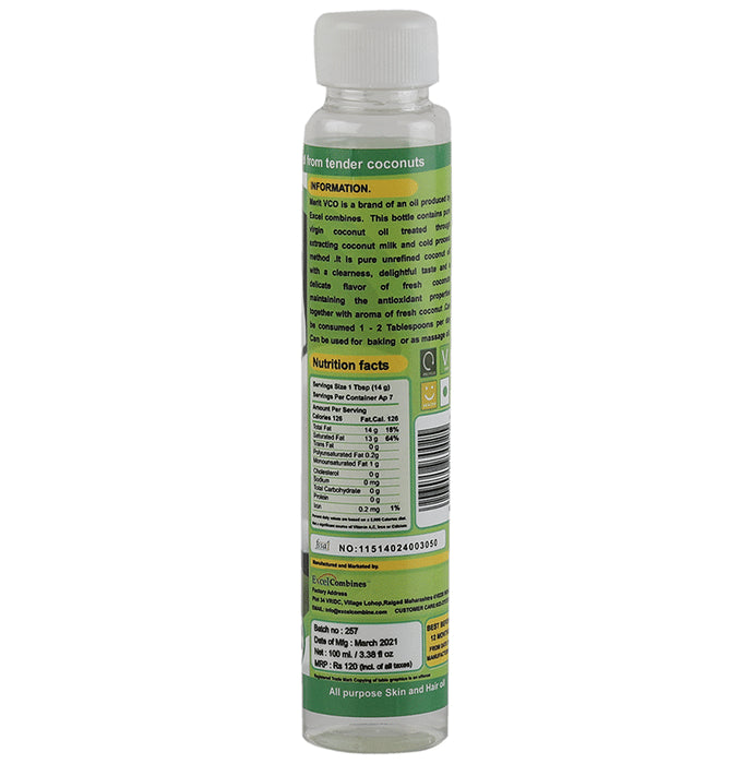 Merit Vco Extra Virgin Coconut Oil (100ml Each)