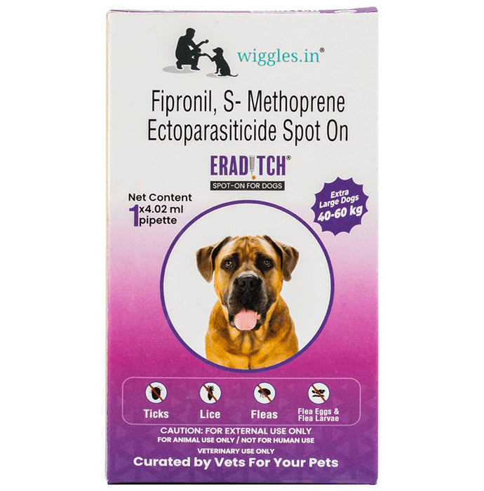 Wiggles Eraditch Spot-On for Dogs 40-60Kg - Classic Derma