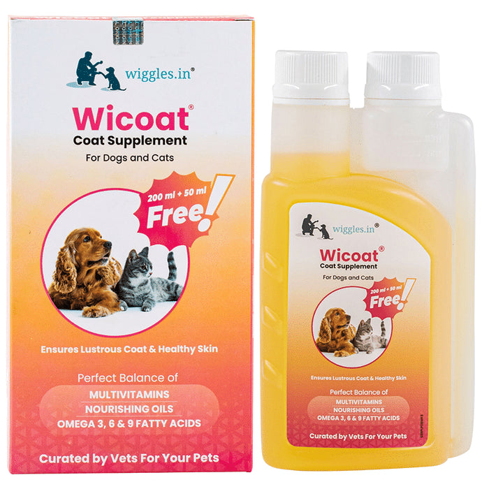 Wiggles Wicoat Coat Supplement Liquid for Dogs and Cats - Classic Derma