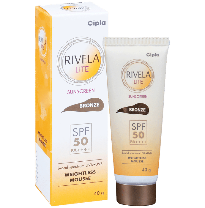 Rivela Lite Weightless Mousse Broad Spectrum UVA/UVB Sunscreen | Bronze SPF 50+ - Classic Derma