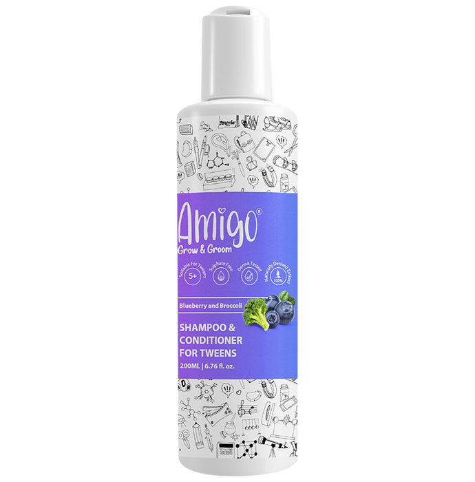 Amigo Blueberry and Broccoli Shampoo & Conditioner for Tweens - Classic Derma