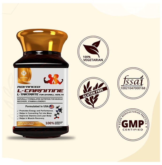 Mountainor Advanced L-Carnitine L-Tartrate for Overall Health Veg Capsule