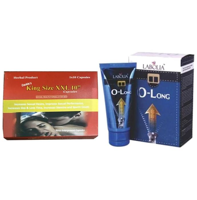 Cackle's Combo Pack of King Size XXL 10'__' Capsule and Labolia O-Long Cream - Classic Derma
