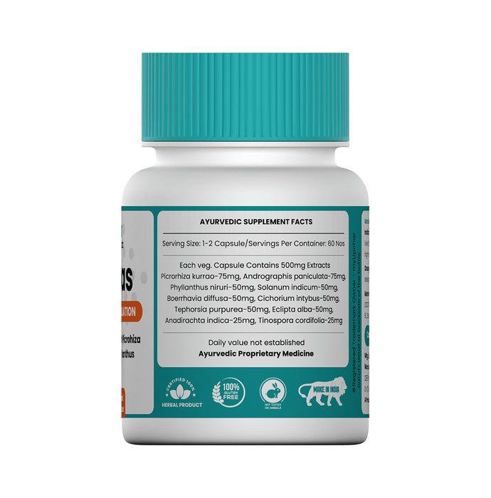 Myupchar Ayurveda Liver Detoxification Kit of Yakritas Extra Based Vegan Capsule (60) & Amla Juice (1000ml)