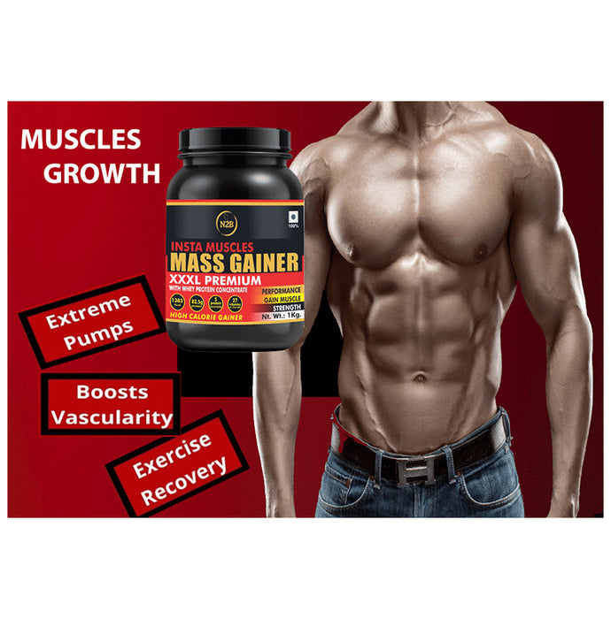 N2B Insta Muscle Mass Gainer XXXL Premium Powder Chocolate