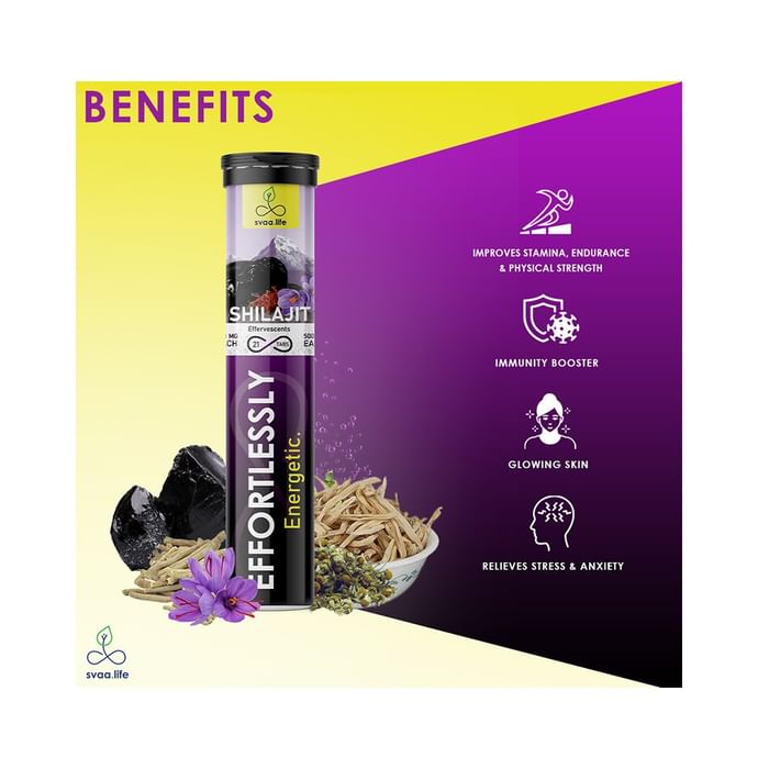 Svaa.Life Effortlessly Energetic Shilajit Effervescent Tablet (21 Each)