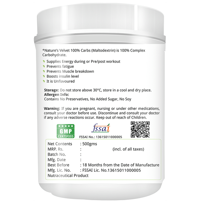 Nature's Velvet 100% Carbs Powder Unflavoured