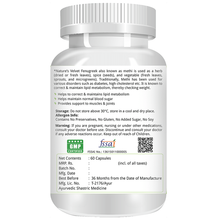 Nature's Velvet Fenugreek Pure Extract 500mg Capsule
