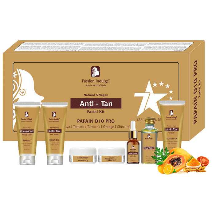 Passion Indulge Papain D10 7 Star Pro Facial Kit for Anti Tan - Classic Derma