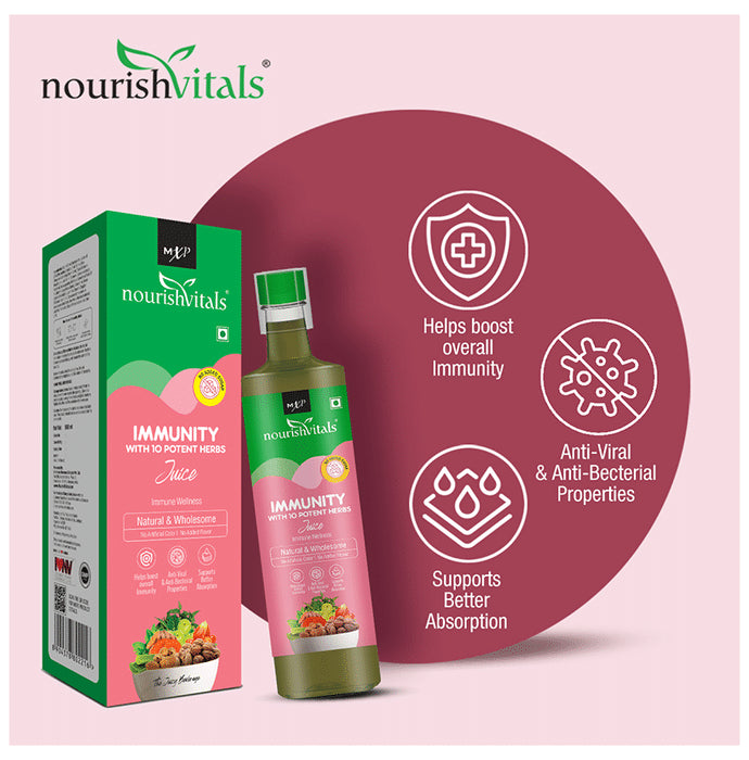 NourishVitals Immunity With 10 Potent Herbs Juice (500ml Each)