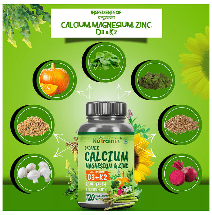 Nutrainix Organic Calcium Magnesium & Zinc Vegetarian Capsule