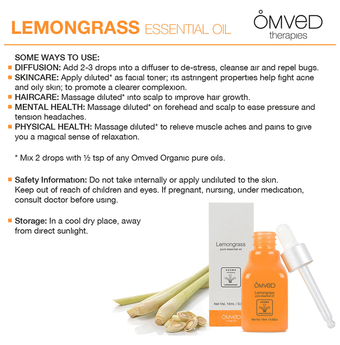 Omved Lemongrass Pure Essential Oil