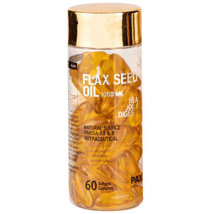 Pax Naturals Flax Seed Oil 1000mg Softgel Capsule - Classic Derma