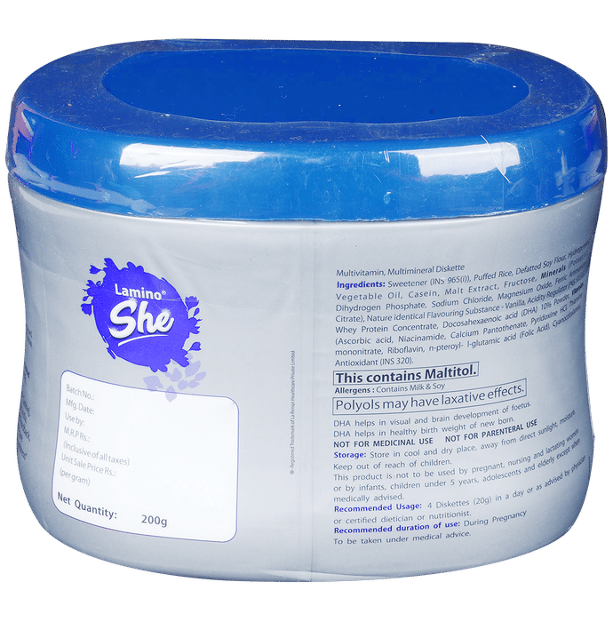 Lamino She with DHA & Vitamins for Pregnant Women | Flavour Diskette Vanilla