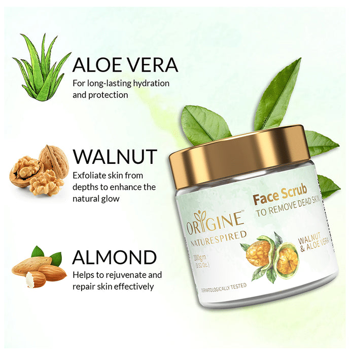 Origine Naturespired Face Scrub Walnut & Aloe Vera to Remove Dead Skin