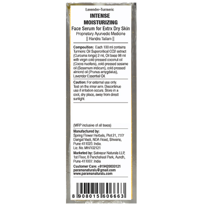 Parama Naturals Lavender-Turmeric Intense Moisturizing Face Serum